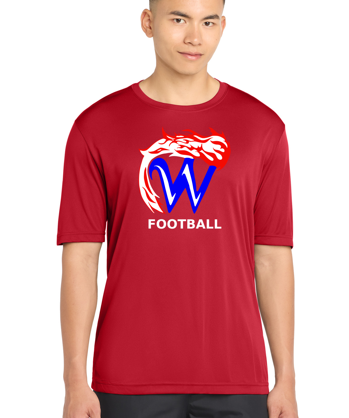 Waupaca High School Football - True Red Sport-Tek PosiCharge Competitor Tee. ST350