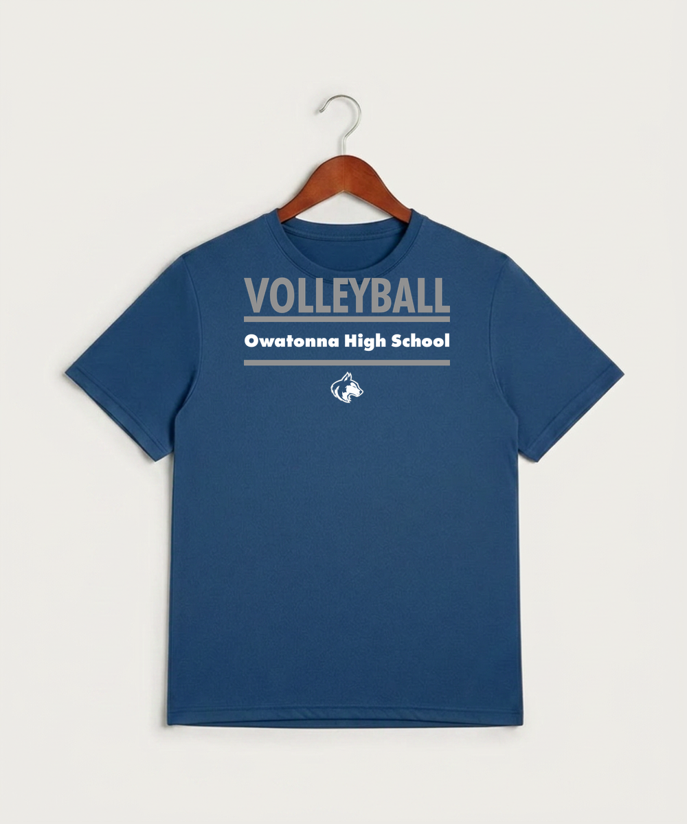 Owatonna High School Volleyball (Girls) - True Royal Heather Sport-Tek PosiCharge Competitor Tee. ST350