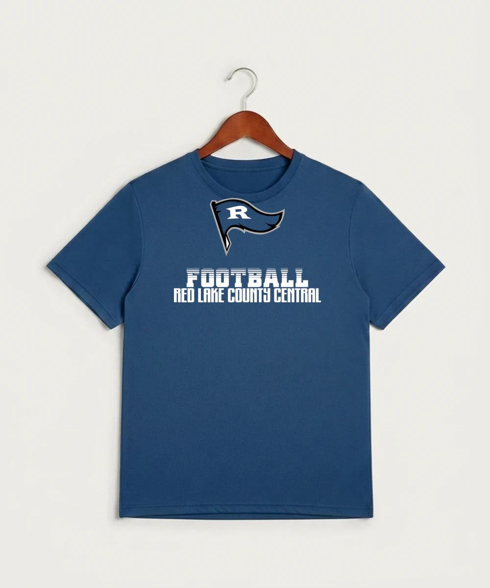 Red Lake County Central Football (Boys) - True Royal Heather Sport-Tek PosiCharge Competitor Tee. ST350