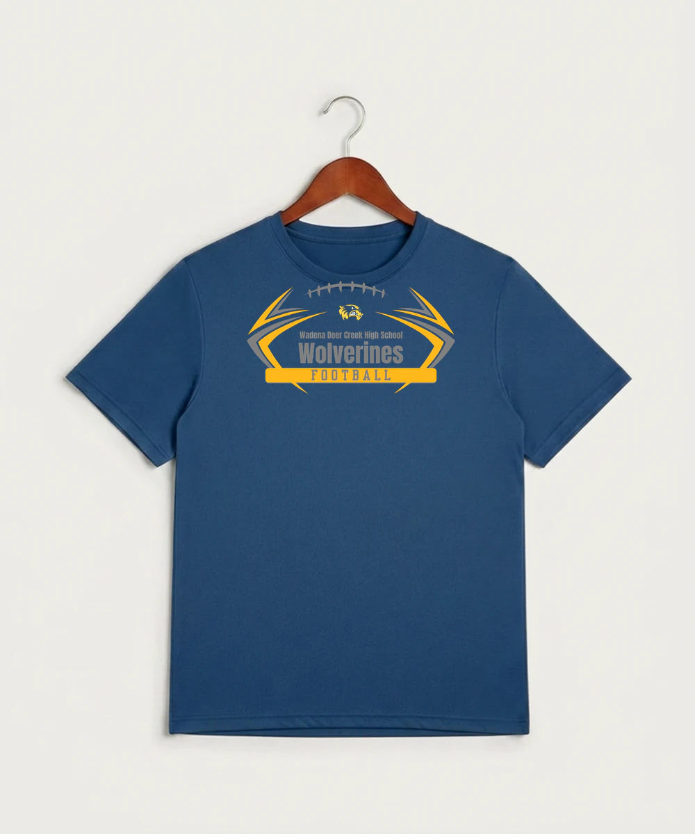 Wadena Deer Creek High School Football (Boys) - True Royal Heather Sport-Tek PosiCharge Competitor Tee. ST350