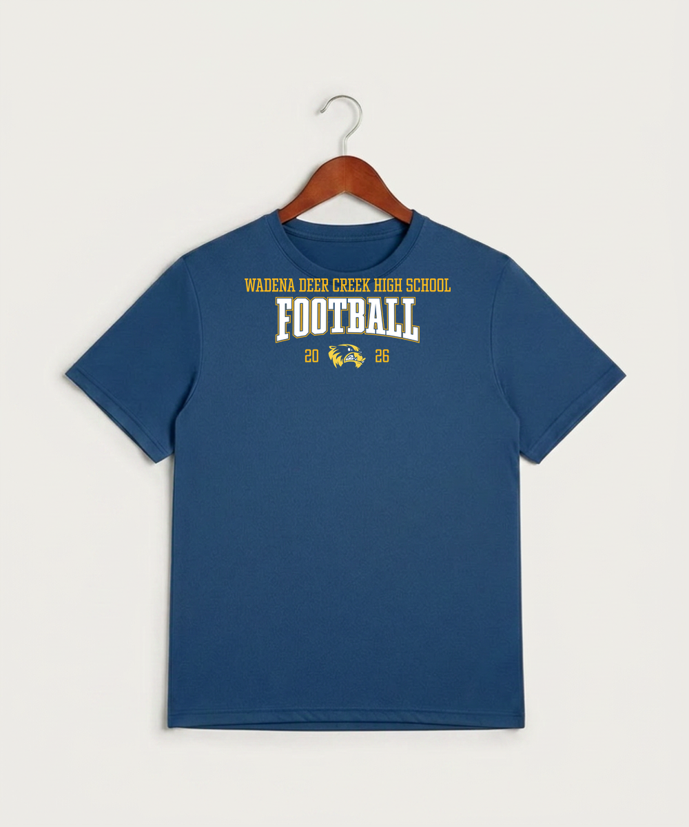 Wadena Deer Creek High School Football (Boys) - True Royal Heather Sport-Tek PosiCharge Competitor Tee. ST350