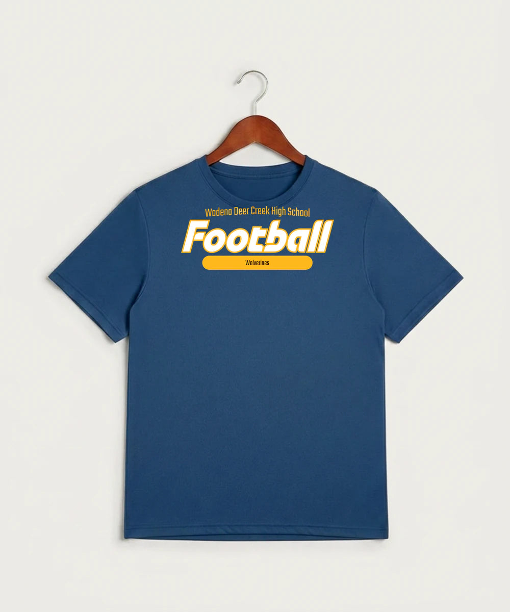 Wadena Deer Creek High School Football (Boys) - True Royal Heather Sport-Tek PosiCharge Competitor Tee. ST350