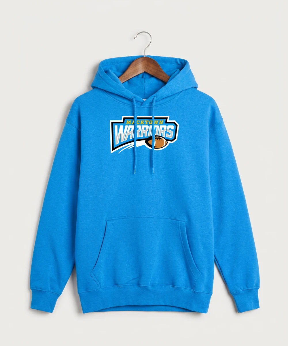 Macktown Warriors Football (Boys) - True Royal Hoodie Value - Full Front