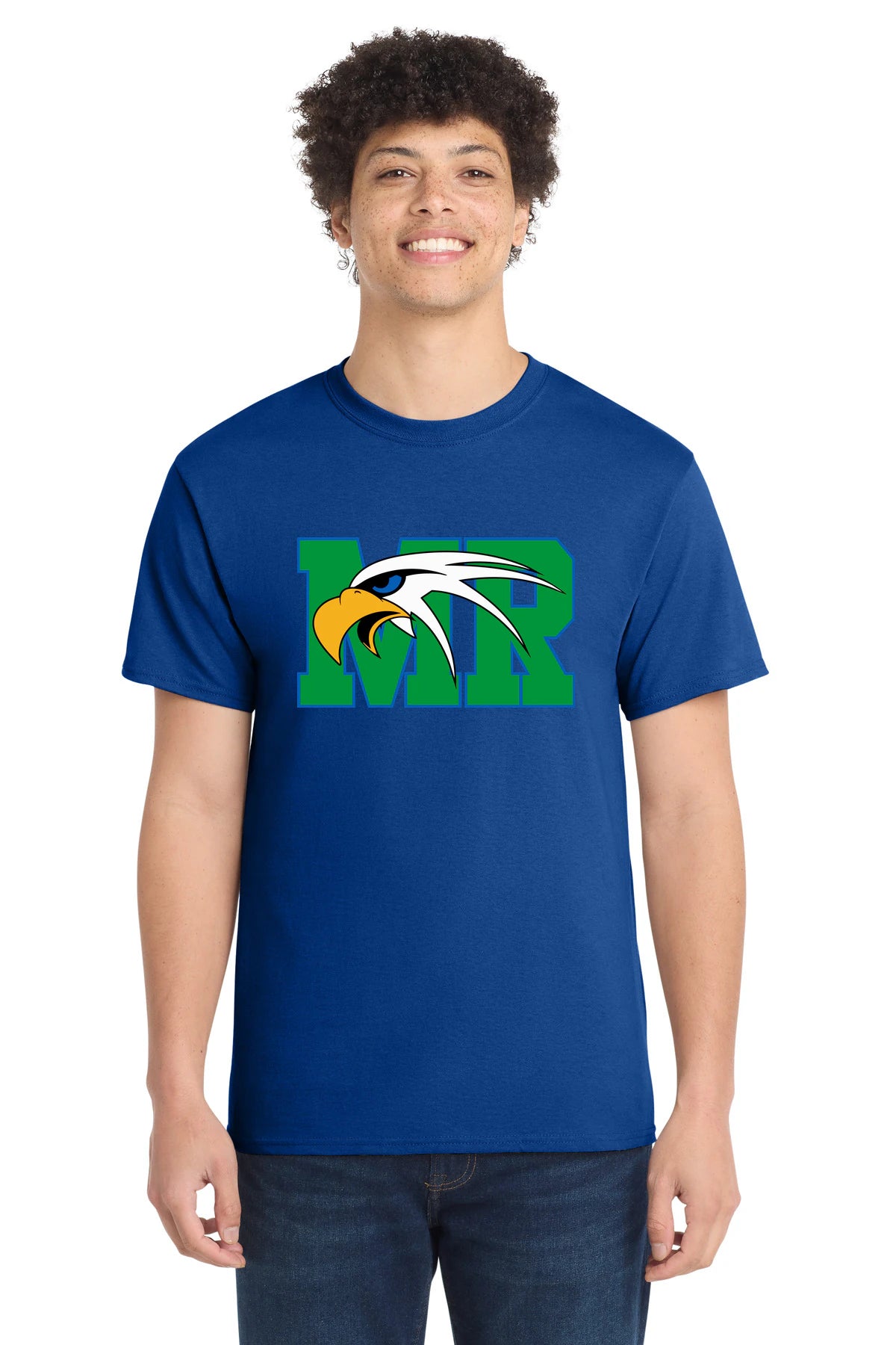 Maple River High School hockey_boys - True Royal Port & Co Core Cotton Tee. PC54