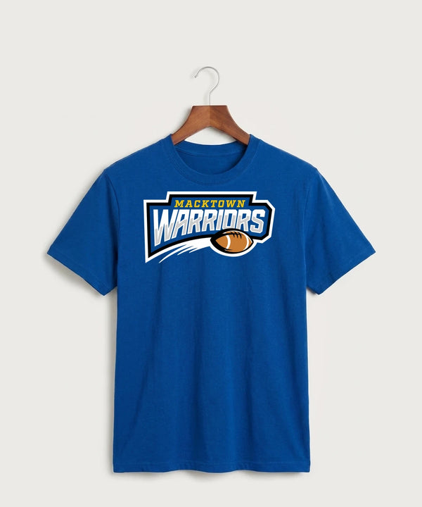 Macktown Warriors Football (Boys) - True Royal Port & Co Core Cotton Tee. PC54