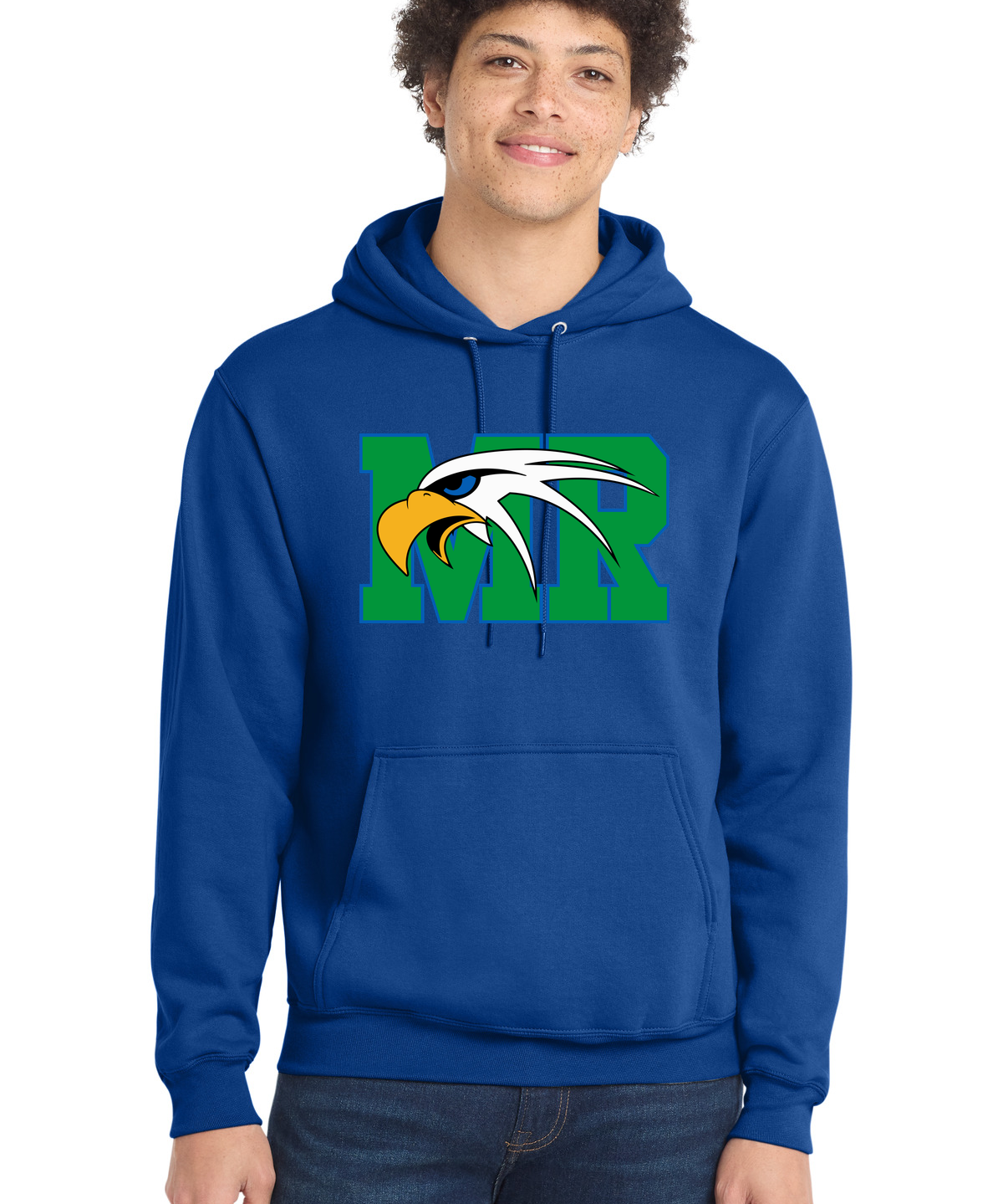 Maple River High School hockey_boys - True Royal Port & Co Core Fleece Pullover Hooded Sweatshirt. PC78H