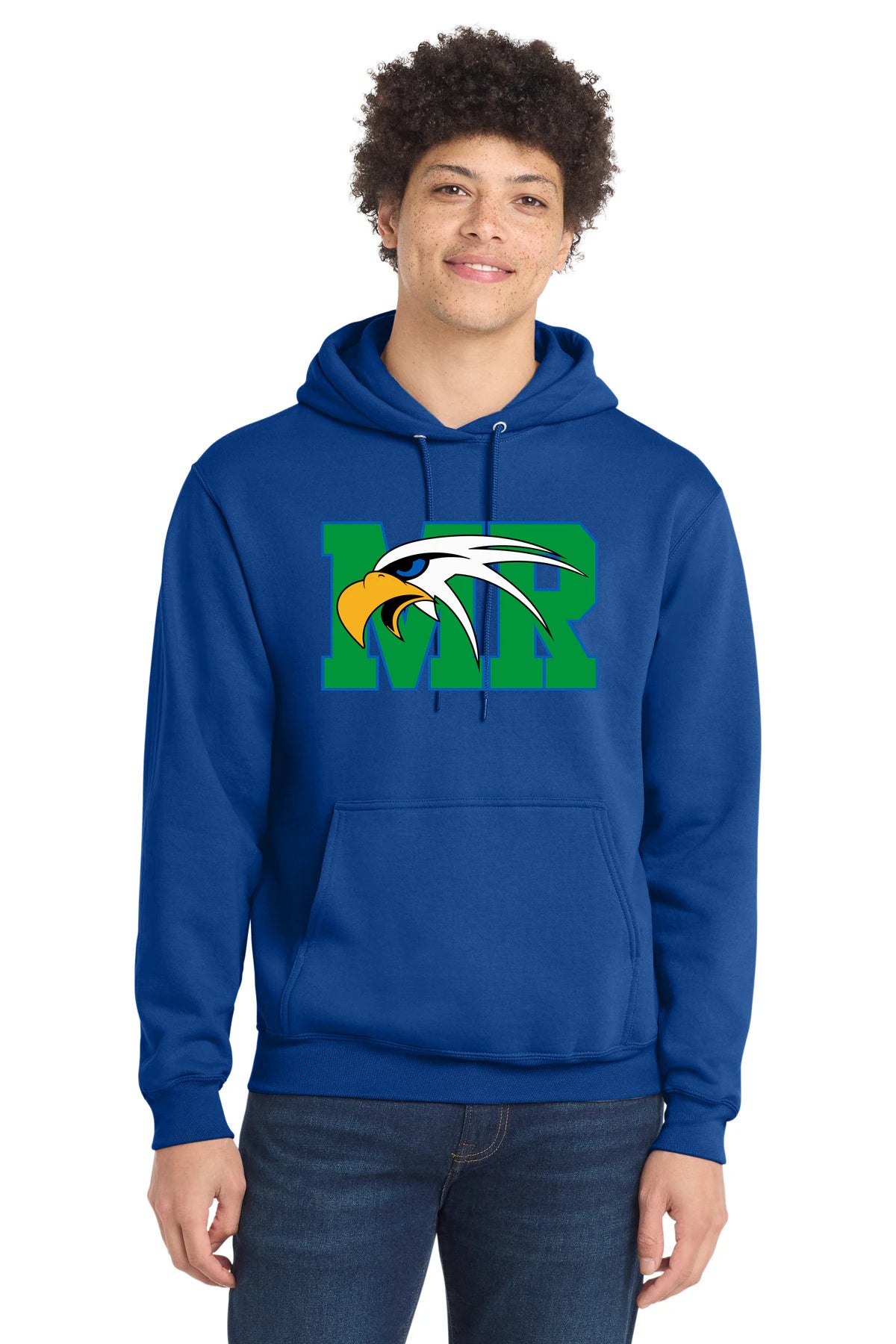 Maple River High School hockey_boys - True Royal Port & Co Core Fleece Pullover Hooded Sweatshirt. PC78H