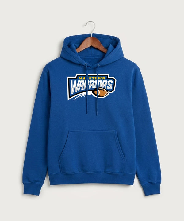 Macktown Warriors Football (Boys) - True Royal Port & Co Core Fleece Pullover Hooded Sweatshirt. PC78H