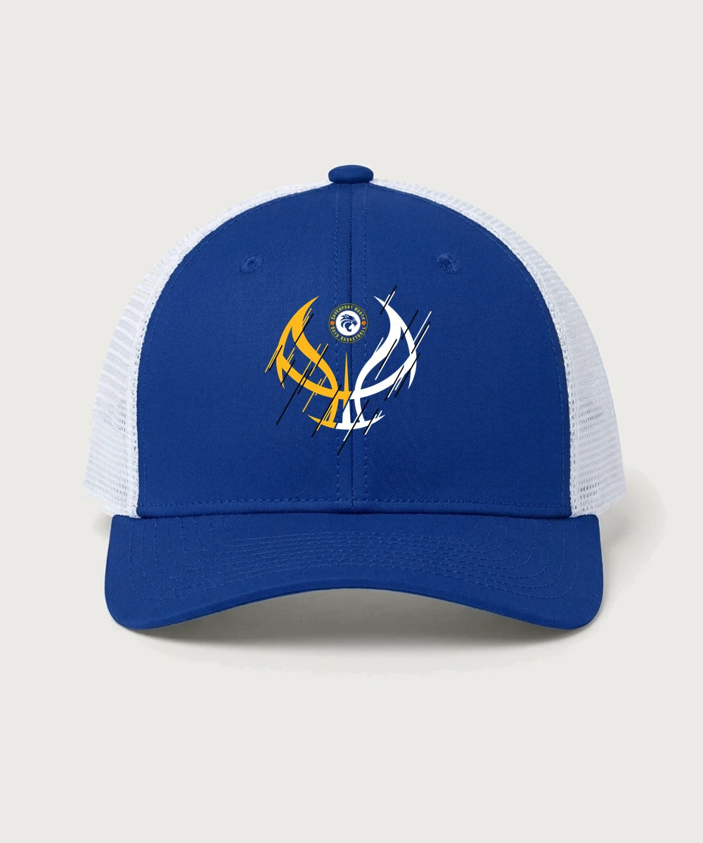 Davenport North High School Basketball Team Store - True Royal/ White Sport-Tek Club Trucker Cap STC46