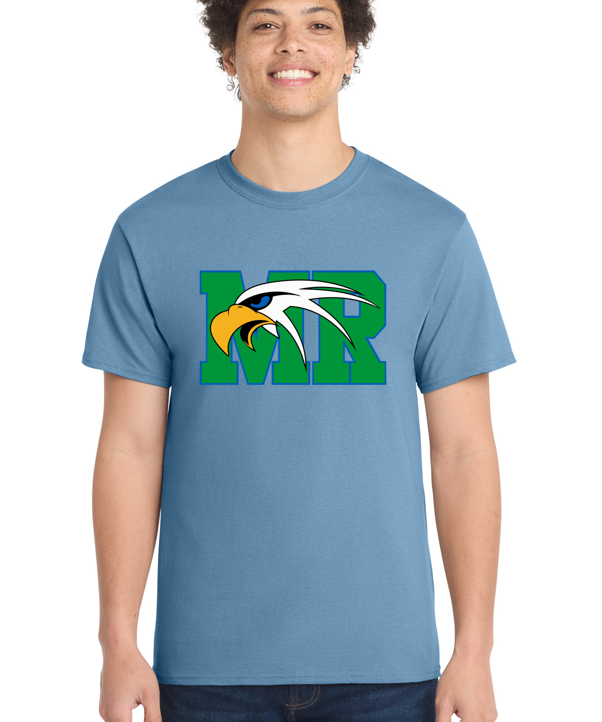 Maple River High School hockey_boys - Tundra Blue Port & Co Core Cotton Tee. PC54