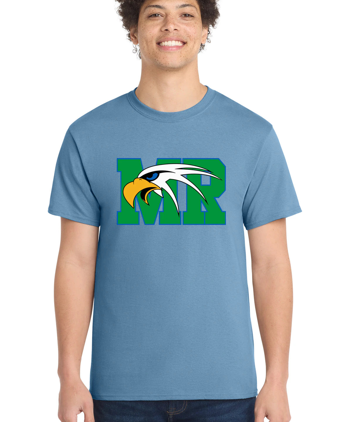 Maple River High School hockey_boys - Tundra Blue Port & Co Core Cotton Tee. PC54