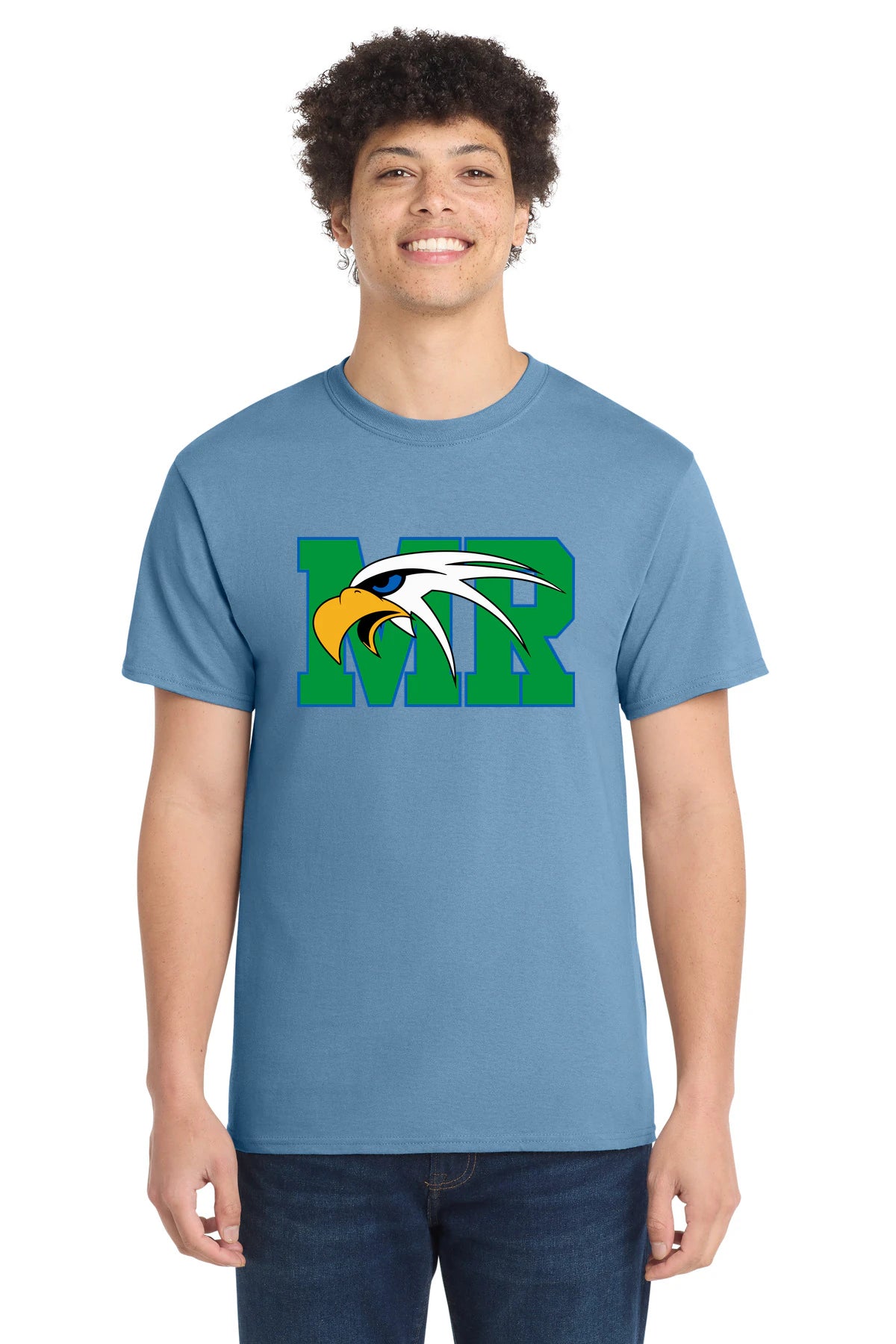 Maple River High School hockey_boys - Tundra Blue Port & Co Core Cotton Tee. PC54