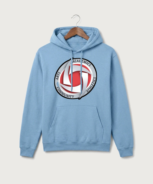 Houston Volleyball - Tundra Blue Port & Co Core Fleece Pullover Hooded Sweatshirt. PC78H