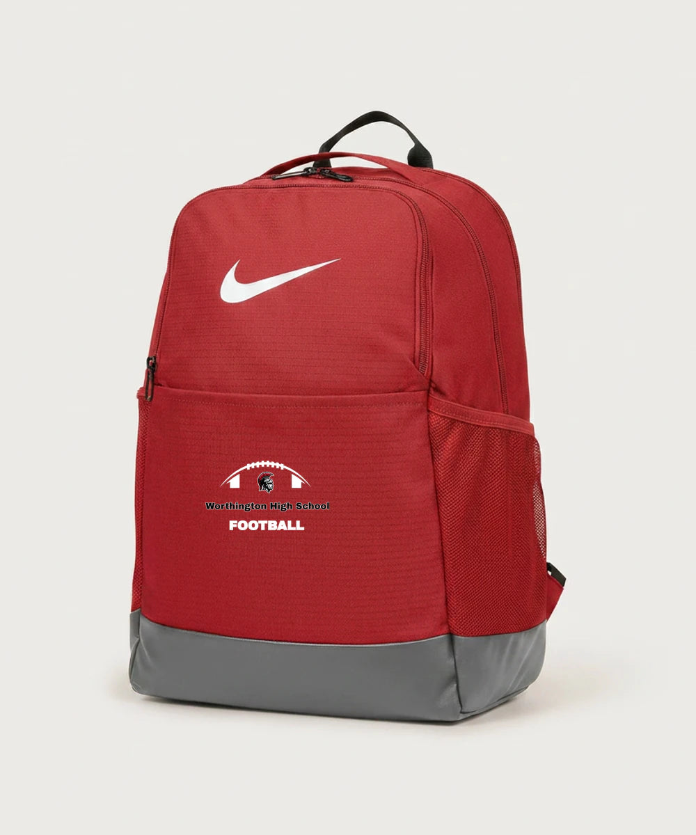 Worthington High School Football (Boys) - University Red Nike Brasilia Medium Backpack NKDH7709