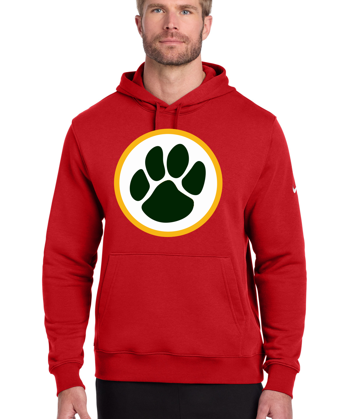 Ashwaubenon High School Football (Boys) - University Red Nike Club Fleece Sleeve Swoosh Pullover Hoodie NKDR1499