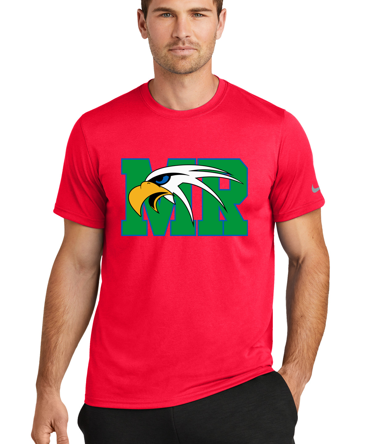 Maple River High School hockey_boys - University Red Nike Swoosh Sleeve rLegend Tee NKDX8730