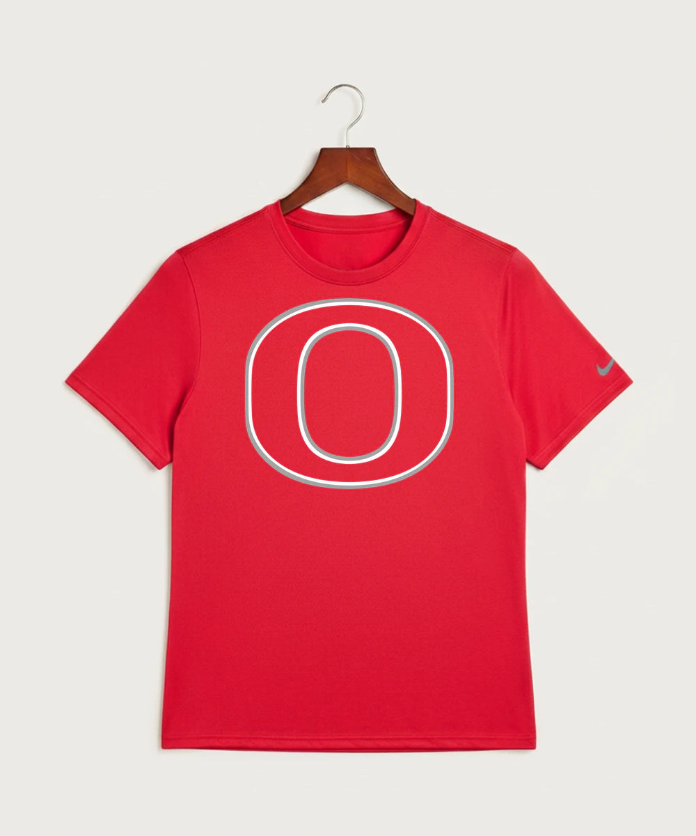 Osakis High School Athletics Coed - University Red Nike Swoosh Sleeve rLegend Tee NKDX8730