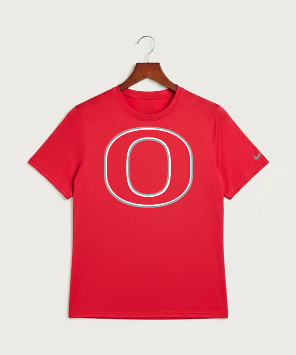 Osakis High School Athletics Coed - University Red Nike Swoosh Sleeve rLegend Tee NKDX8730