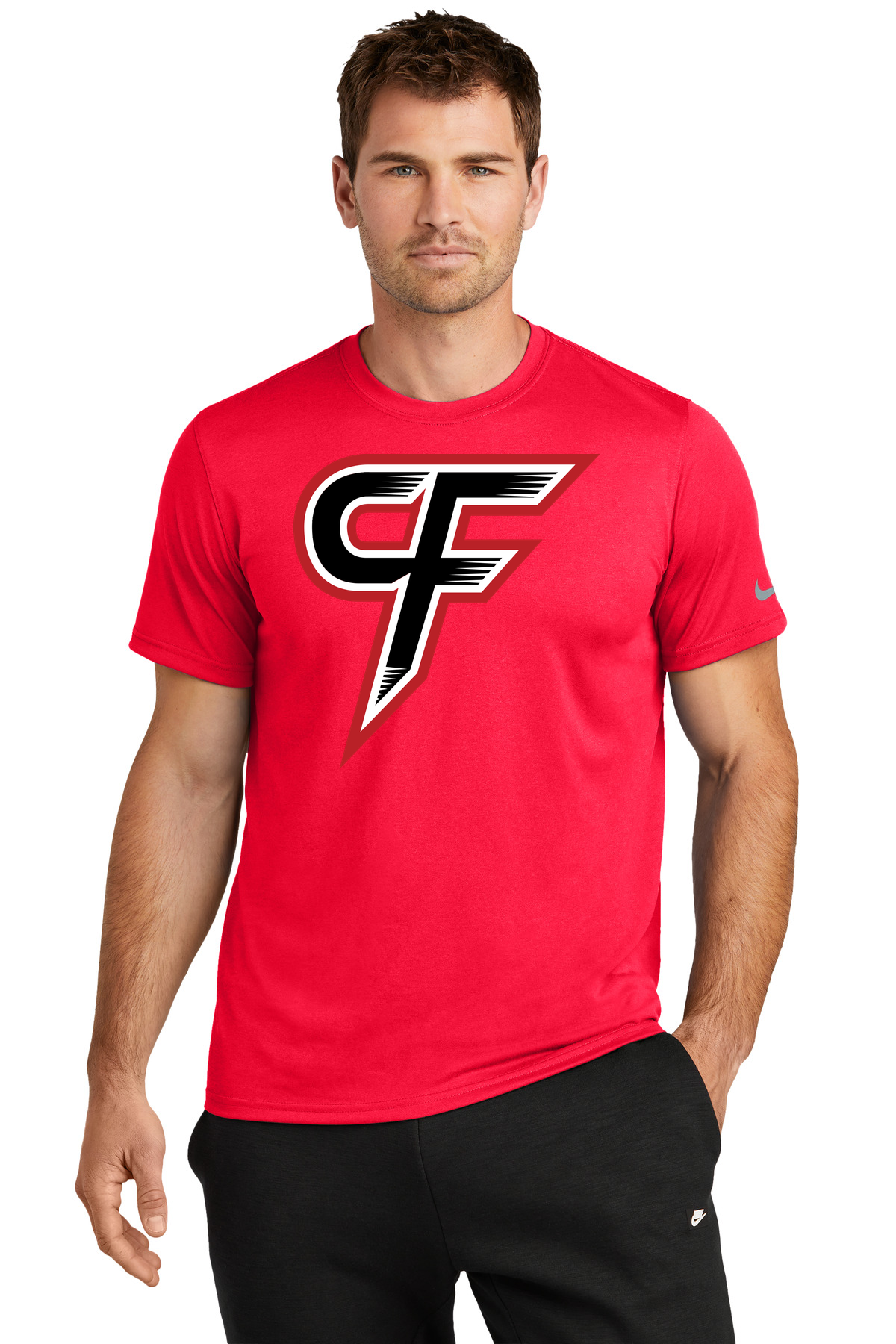Cannon Falls Volleyball - University Red Nike Swoosh Sleeve rLegend Tee NKDX8730