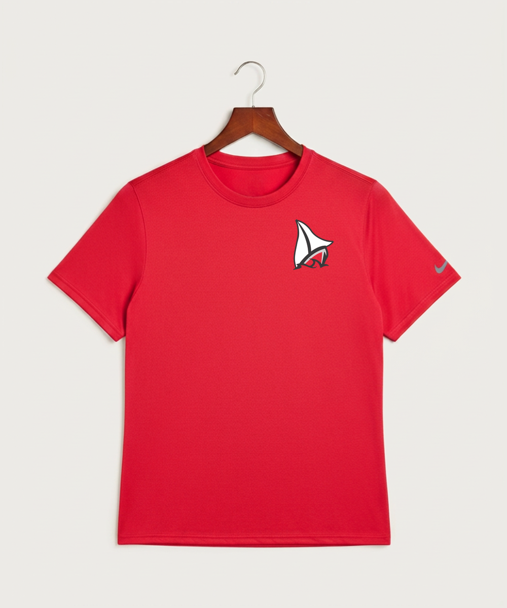 Detroit Lakes Community High School Football (Boys) - University Red Nike Swoosh Sleeve rLegend Tee NKDX8730