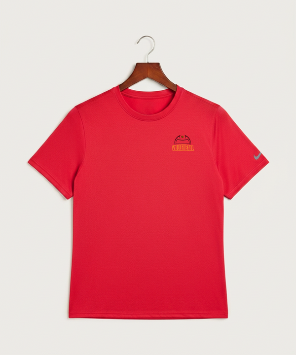 Fargo South High School Volleyball (Girls) - University Red Nike Swoosh Sleeve rLegend Tee NKDX8730