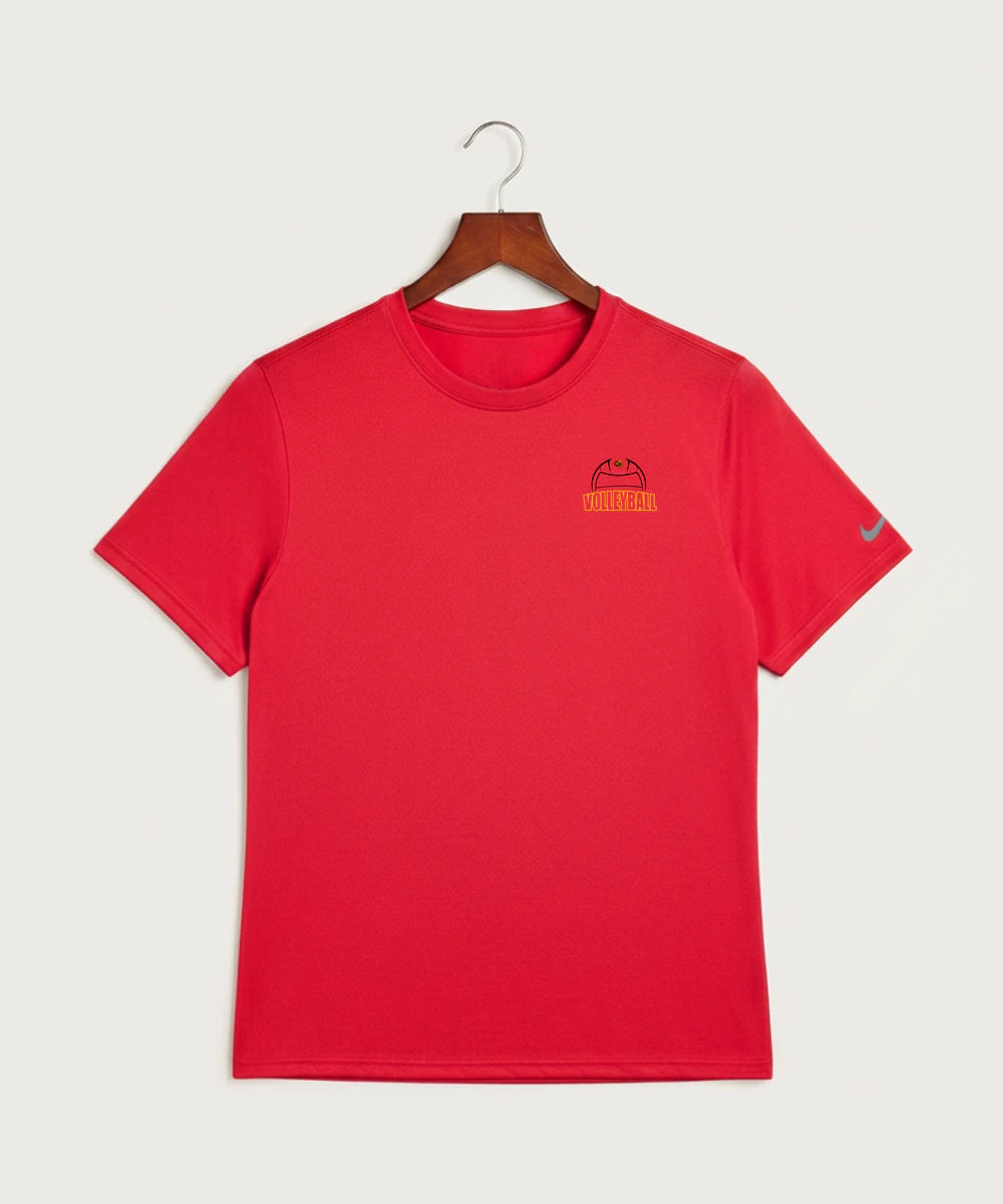 Fargo South High School Volleyball (Girls) - University Red Nike Swoosh Sleeve rLegend Tee NKDX8730