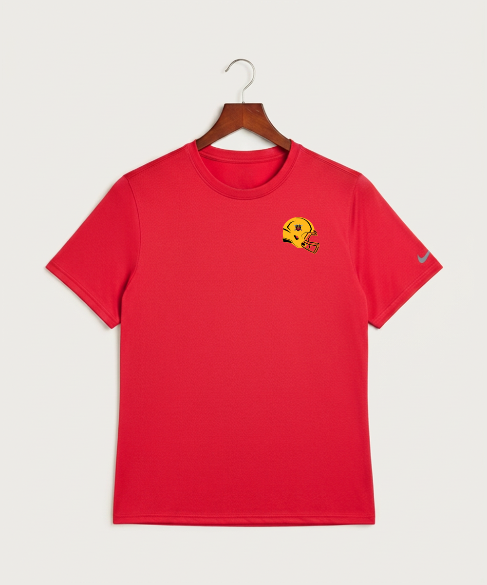 Mille Lacs High School Football (Boys) - University Red Nike Swoosh Sleeve rLegend Tee NKDX8730