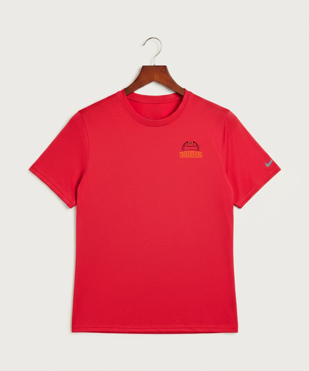 Northfield High School Volleyball (Girls) - University Red Nike Swoosh Sleeve rLegend Tee NKDX8730