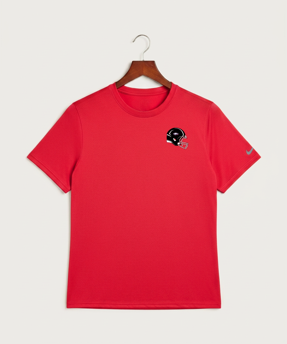 Pequot Lakes High School Football (Boys) - University Red Nike Swoosh Sleeve rLegend Tee NKDX8730