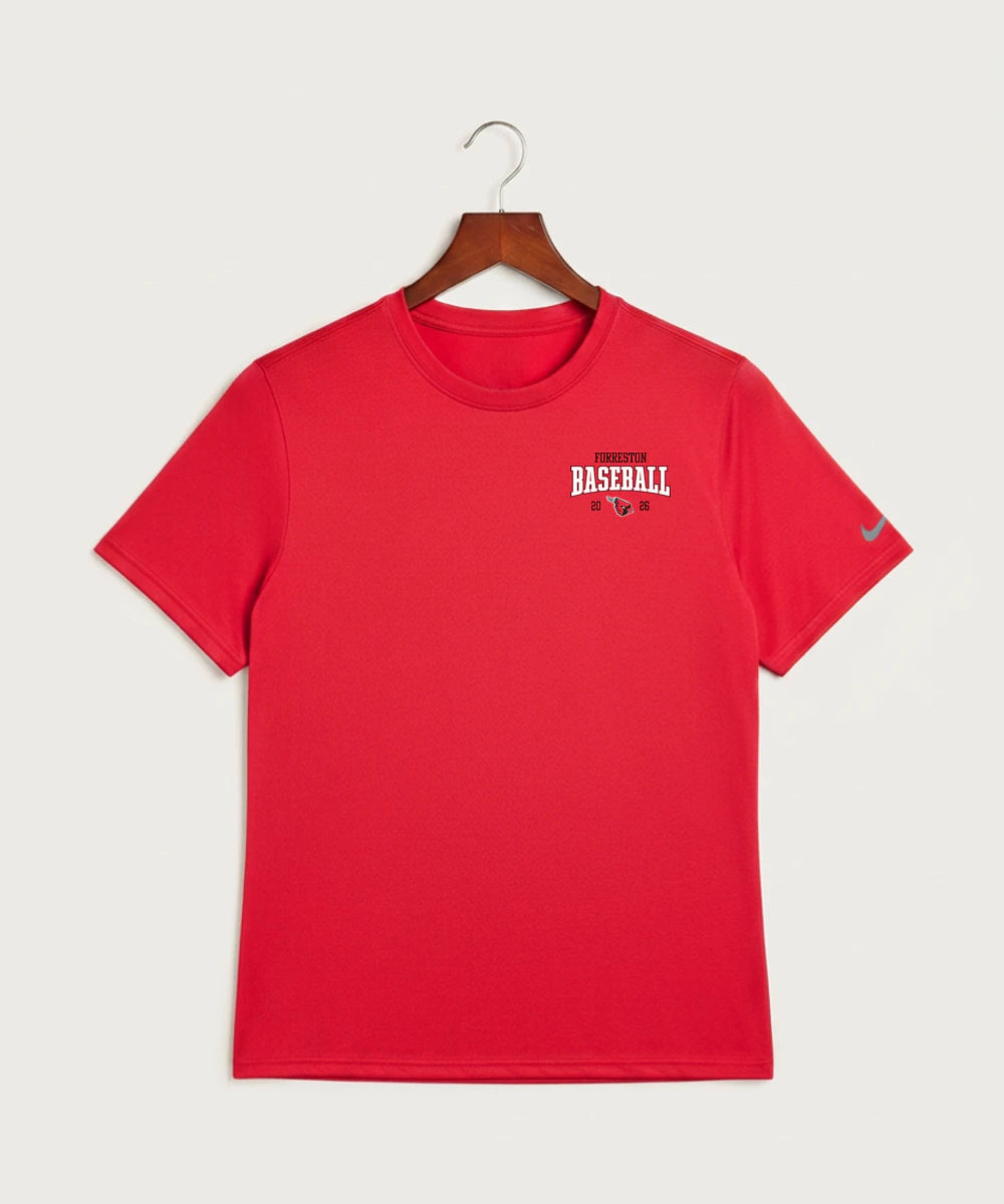 Forreston Baseball - University Red Nike Swoosh Sleeve rLegend Tee NKDX8730