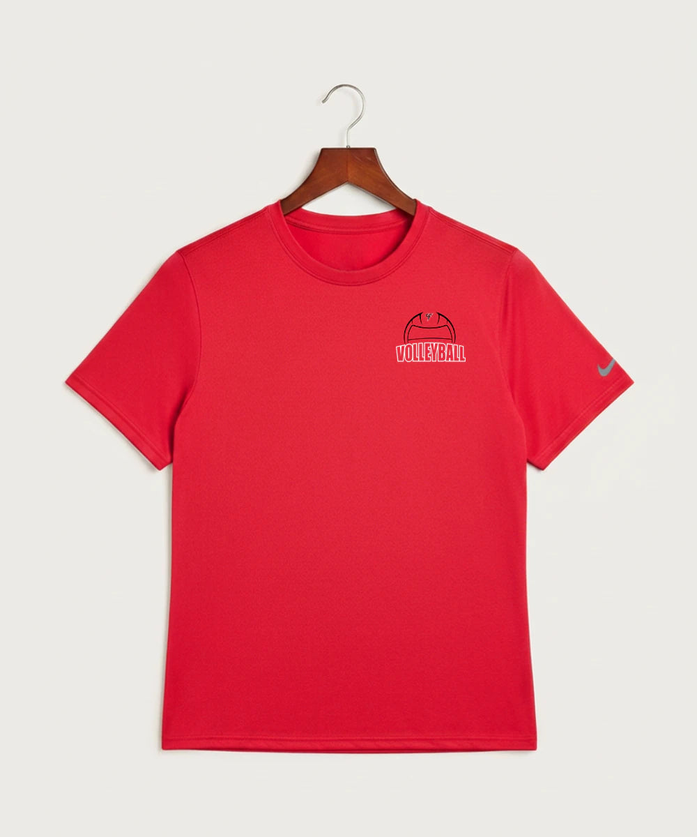 Cannon Falls High School Volleyball (Girls) - University Red Nike Swoosh Sleeve rLegend Tee NKDX8730