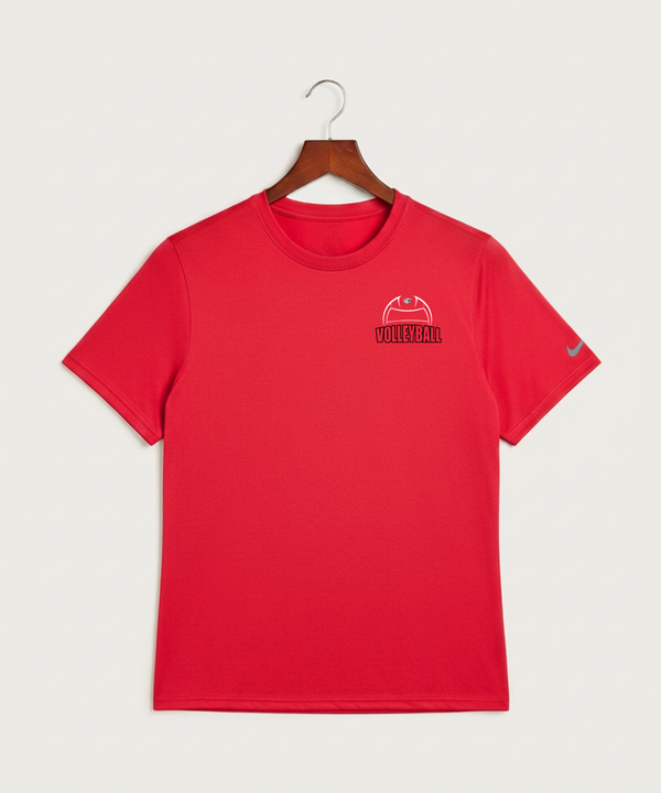 Triton High School Volleyball (Girls) - University Red Nike Swoosh Sleeve rLegend Tee NKDX8730