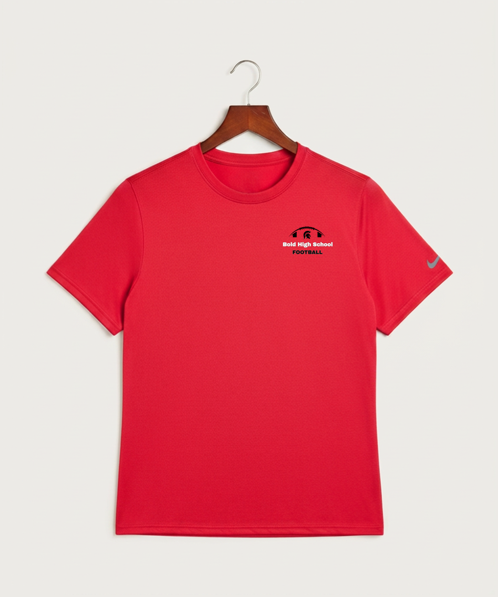 Bold High School Football (Boys) - University Red Nike Swoosh Sleeve rLegend Tee NKDX8730