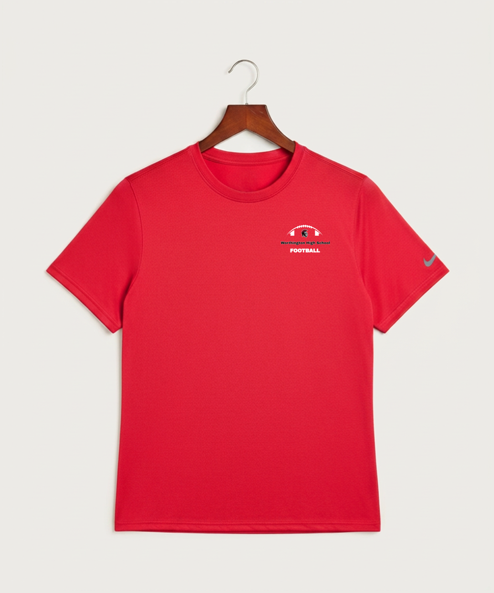 Worthington High School Football (Boys) - University Red Nike Swoosh Sleeve rLegend Tee NKDX8730