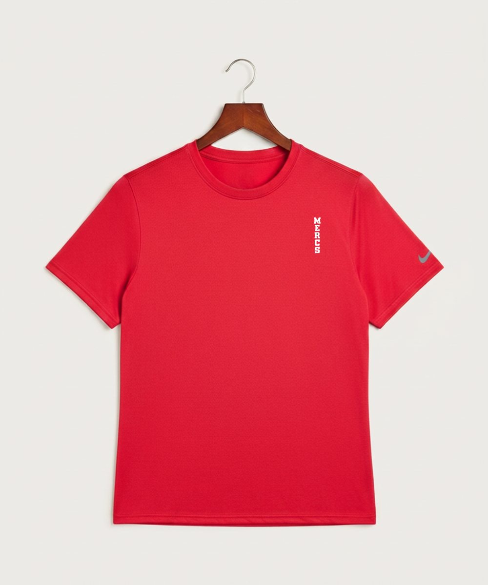 Mcgregor High School Football (Boys) - University Red Nike Swoosh Sleeve rLegend Tee NKDX8730