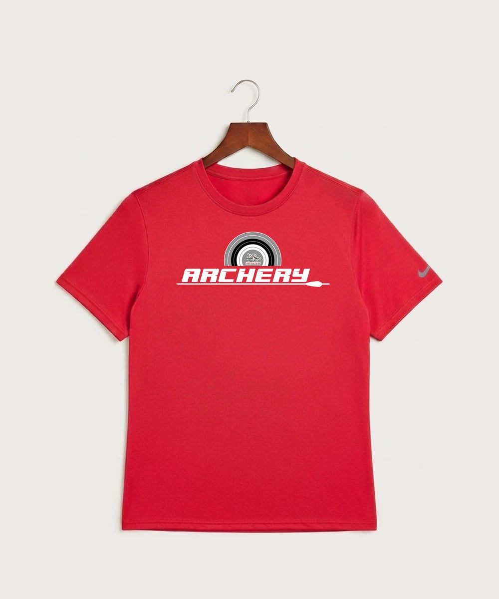 Heart Shot Ministry Archery Team Store - University Red Nike Swoosh Sleeve rLegend Tee NKDX8730