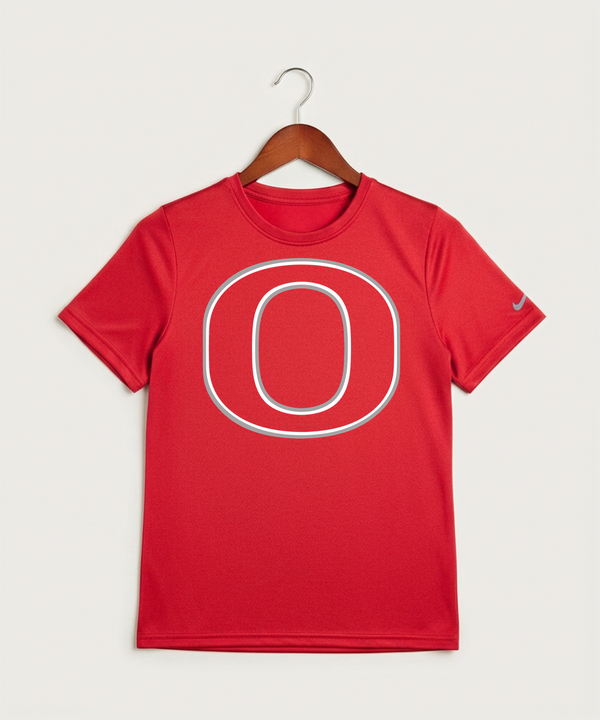 Osakis High School Athletics Coed - University Red Nike Youth Swoosh Sleeve rLegend Tee NKDX8787