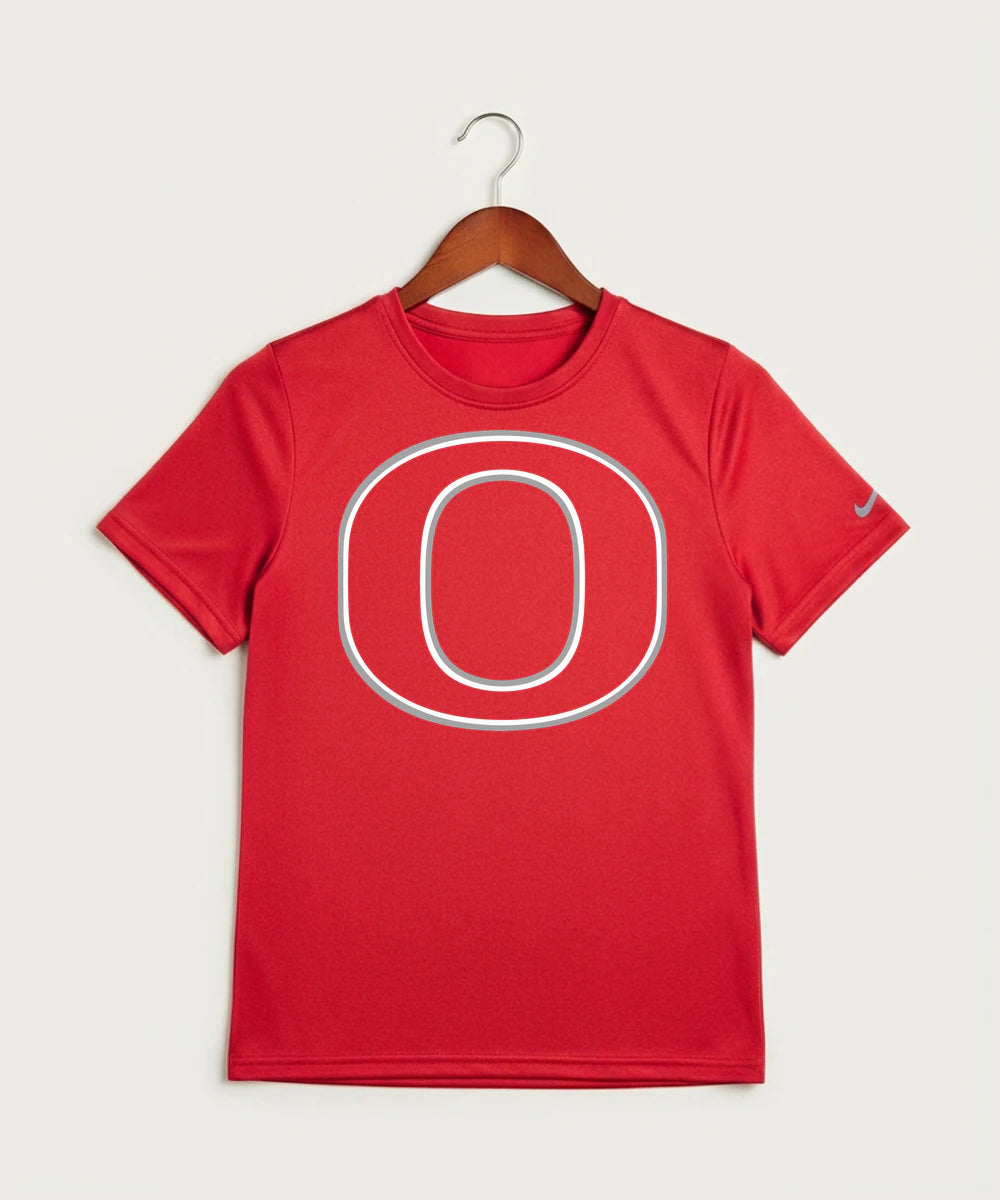 Osakis High School Athletics Coed - University Red Nike Youth Swoosh Sleeve rLegend Tee NKDX8787