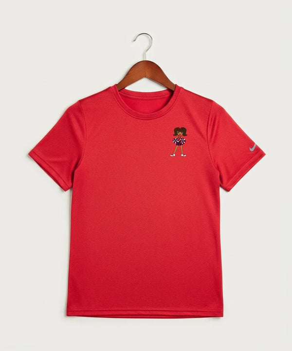 Independence High School Cheer Team - University Red Nike Youth Swoosh Sleeve rLegend Tee NKDX8787