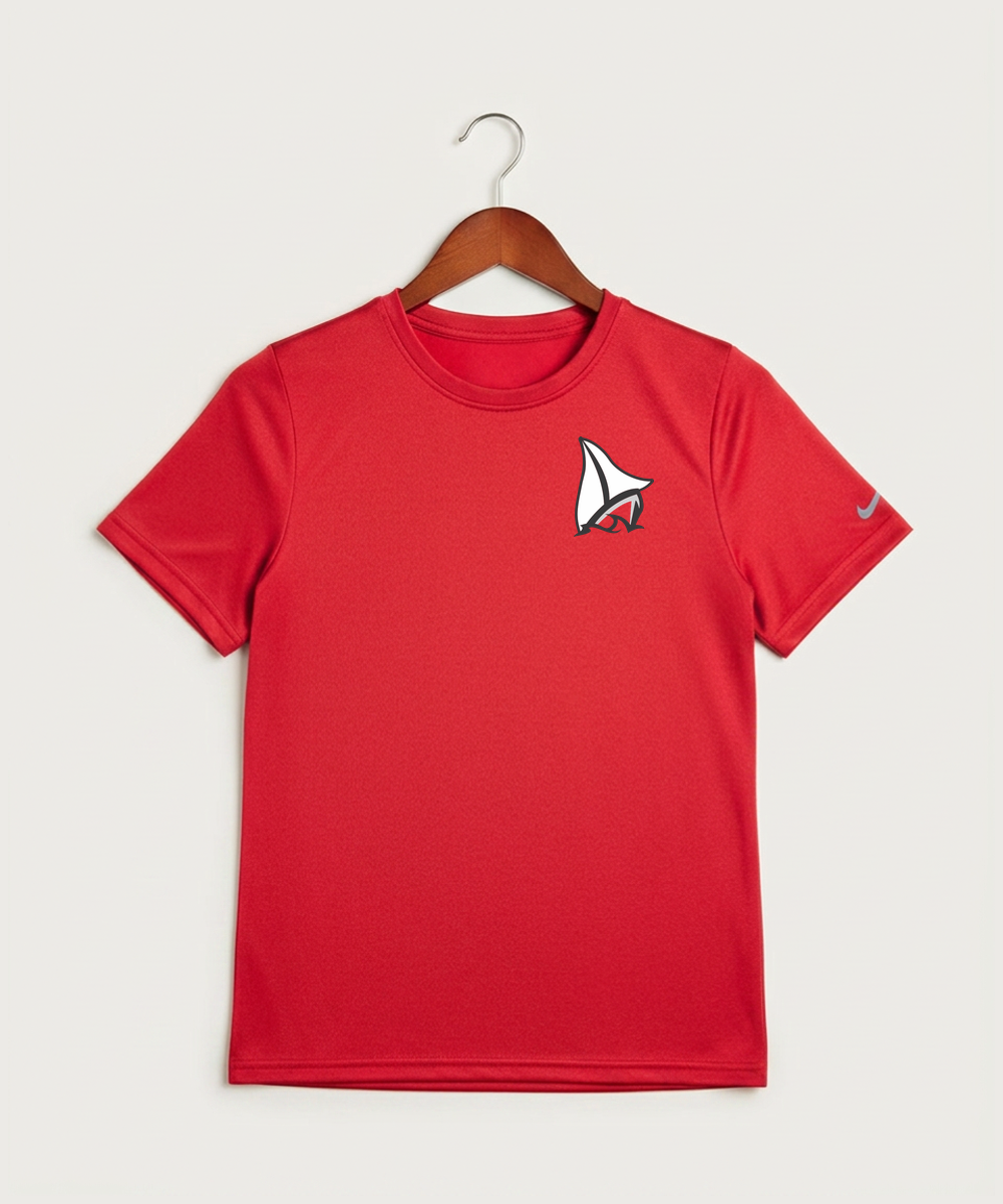 Detroit Lakes Community High School Football (Boys) - University Red Nike Youth Swoosh Sleeve rLegend Tee NKDX8787