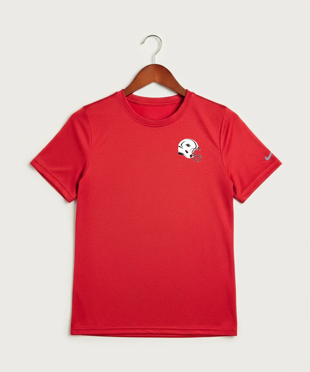 Milaca High School Football (Boys) - University Red Nike Youth Swoosh Sleeve rLegend Tee NKDX8787