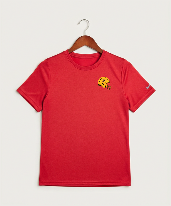 Mille Lacs High School Football (Boys) - University Red Nike Youth Swoosh Sleeve rLegend Tee NKDX8787