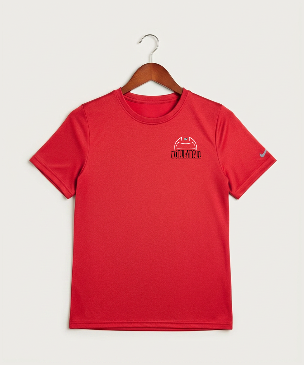 Triton High School Volleyball (Girls) - University Red Nike Youth Swoosh Sleeve rLegend Tee NKDX8787