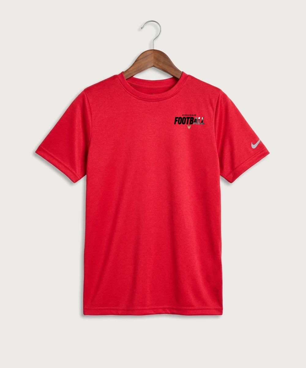 Ada Borup High School Football (Boys) - University Red Nike Youth Swoosh Sleeve rLegend Tee NKDX8787
