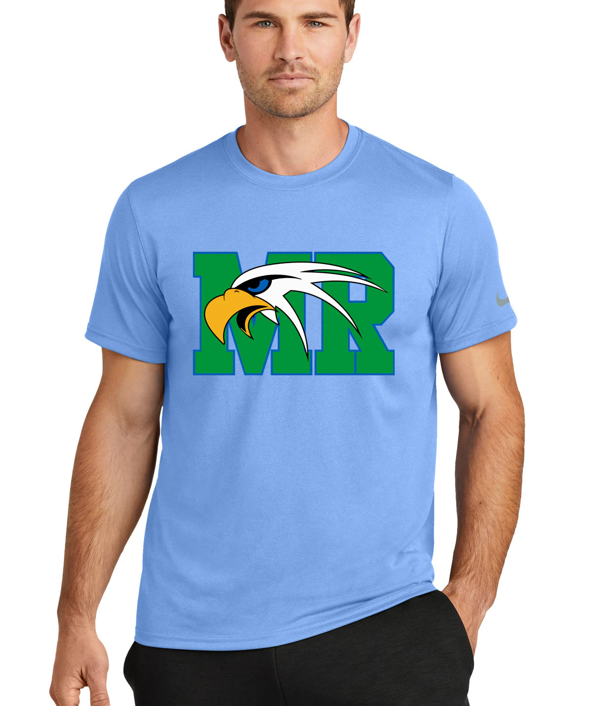 Maple River High School hockey_boys - Valor Blue Nike Swoosh Sleeve rLegend Tee NKDX8730