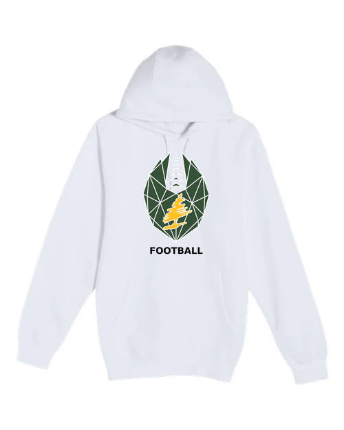 DC Everest Middle School Football — example store - White Hoodie Value - Full Front