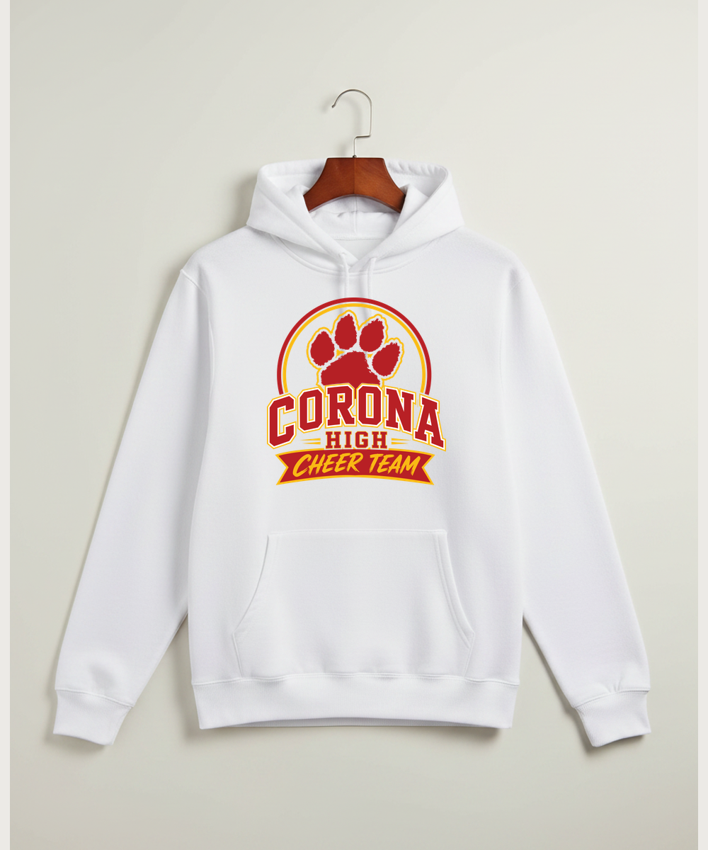 Corona Senior High School Cheer - White Hoodie Value - Full Front