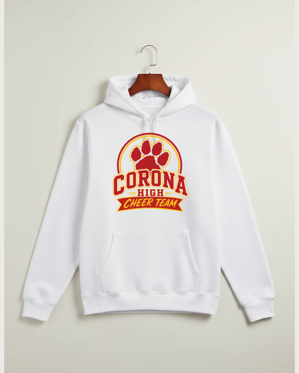 Corona Senior High School Cheer - White Hoodie Value - Full Front