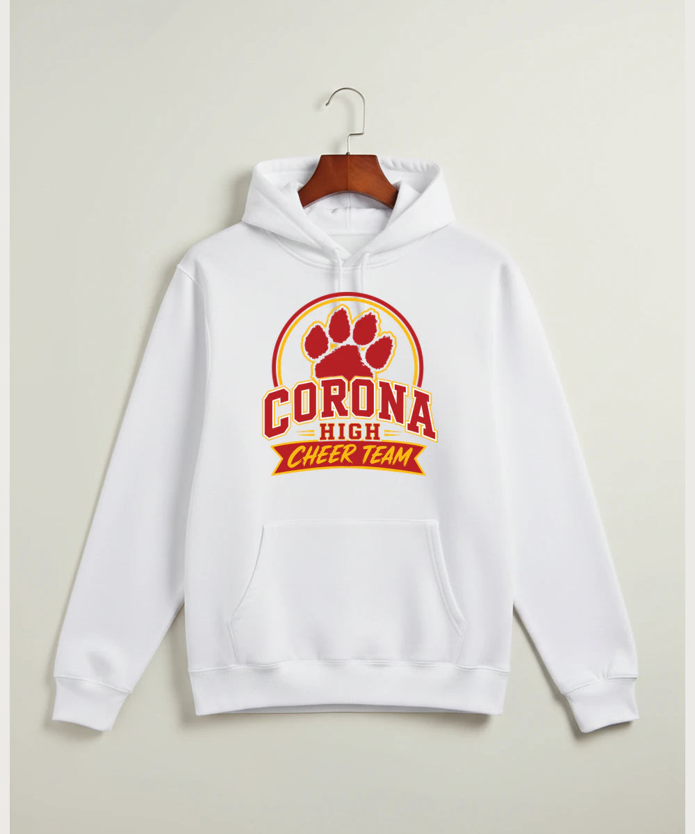 Corona Senior High School Cheer - White Hoodie Value - Full Front