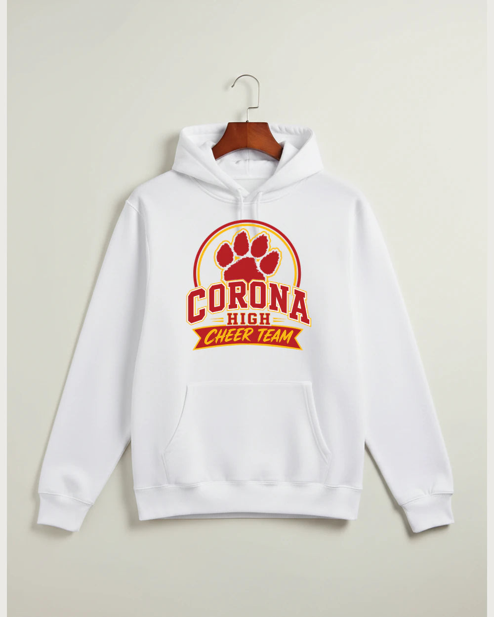 Corona Senior High School Cheer - White Hoodie Value - Full Front
